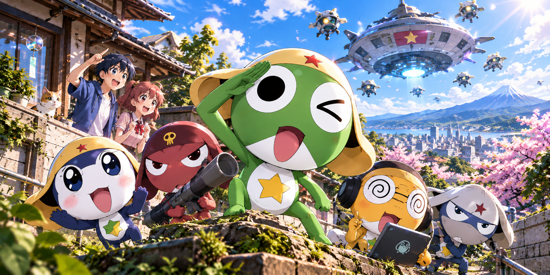 Keroro Kembali Lewat Serial Anime Terbaru Yang Tayang Oktober 2026 bersama anggota Keroro Platoon